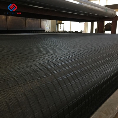 Polyester Fiberglass Plastic Geogrid Geocomposite Bonded For Asphalt Road