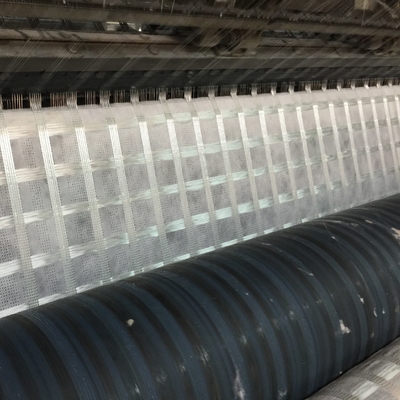 Polyester Fiberglass Plastic Geogrid Geocomposite Bonded For Asphalt Road